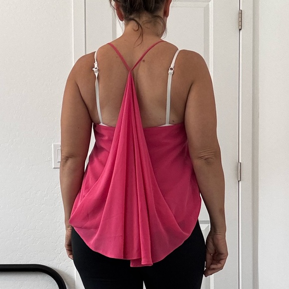 Marciano Sheer Dressy Hot Pink Backless Camisole Top - Picture 2 of 9